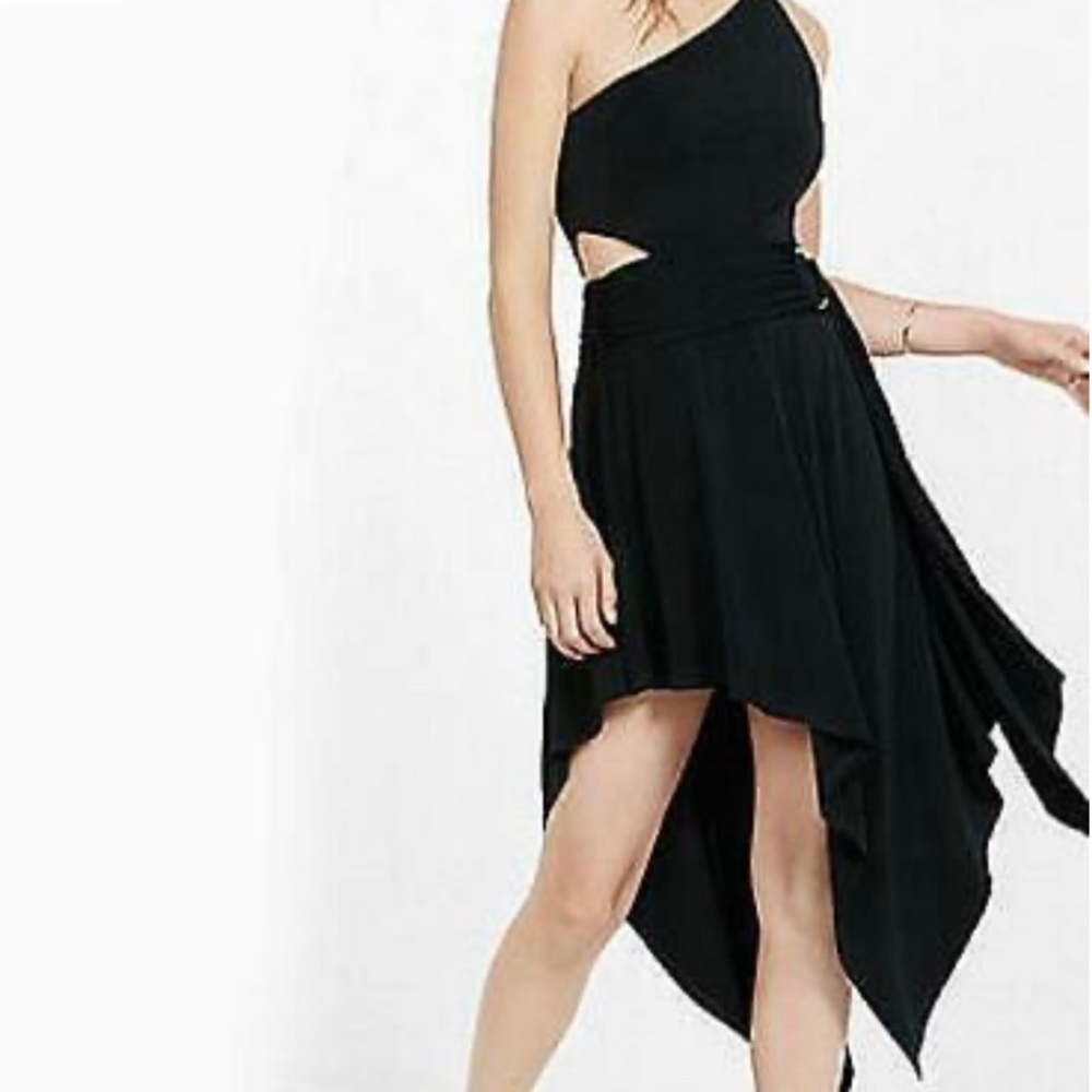 Express Black one-shoulder Tango Dress